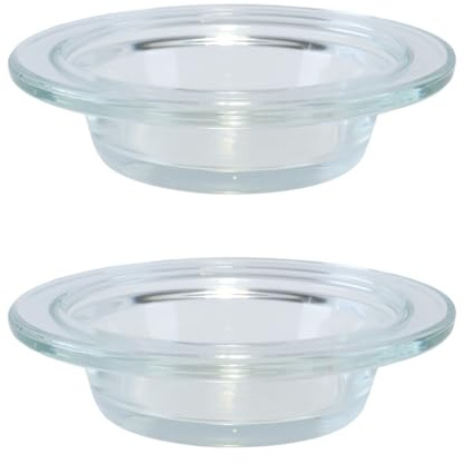 Alide 2 Platos De Vidrio De Repuesto Para Lámpara De Aromaterapia, Plato Para Quemador De Aceite, Calentador De Velas, Plato, Bandeja De Cera.