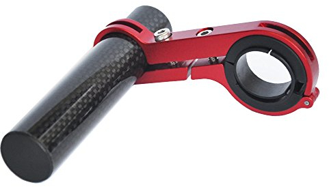 Upanbike Fahrrad-Lenker-Erweiterung Karbonfaser Halterung Aluminiumlegierung Klemme Für Fahrrad-Tacho Scheinwerfer Licht Lampe Halter, Red 10cm Single Clamp, 3.9''(one clamp)