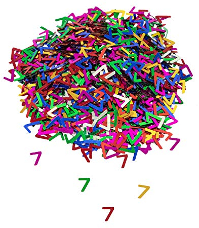 Oblique Unique® Konfetti Zahl 7 Bunt 7. Geburtstag Jubiläum Deko Streudeko Tischdeko Zahlenkonfetti 800 Stück
