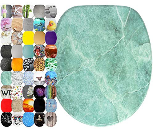 Sanilo Toilet Seat, Great Range of Colorful Toilet Seats, Stable Hinges, Easy to Mount (Marble Green)