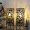 JHY DESIGN Set of 2 Metal Lamp Battery Powered 23.5cm High Accent Cordless Light with LED Bulb Huge Fan Patterned Lantern for Weddings Parties Patio Garden Indoors Outdoors Table Bed Room