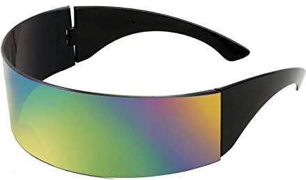 FEISEDY Futuristische Sonnenbrille Schmale Zyklopen Schnell Brille Herren Damen für Halloween Weihnachten Karneval Festivals Rollenspiel B2740