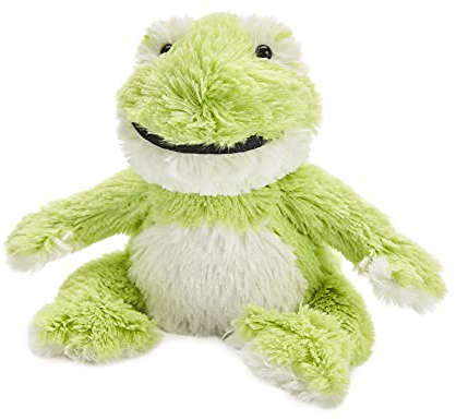 Warmies Plushie Frog Taille junior, sac de blé micro-ondable légèrement parfumé à la lavande française, peluche lestée entièrement chauffante pour l'anxiété et la relaxation