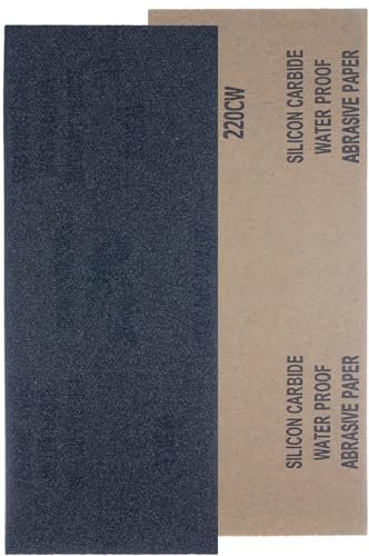 YoiYee 220 Grit Wet & Dry Sandpaper Sheets, 23 x 9.5cm, Very Fine Abrasive Sand Paper Roll for Wood, Metal, Plastic, Glass, Stone and Wall Sanding, 10 Pack