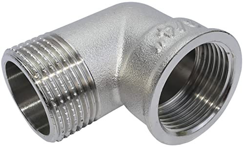 AERZETIX - C53467 - Coude en laiton à 90° 3/4''x3/4'' mâle/femelle - raccord de tuyau fileté à visser - finition nickélée/mate