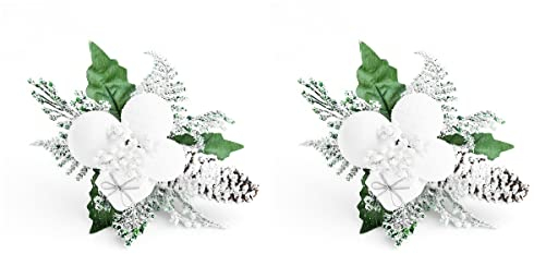 2 Stück Tannenzapfen Fichte Weihnachtsschnitt Dekorationen Weihnachtsbaumschmuck (zufällige Farbauswahl)