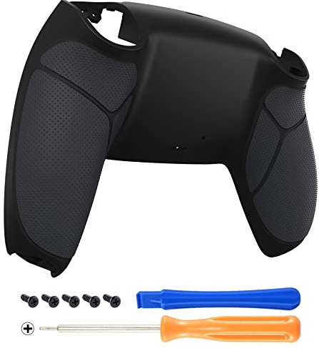 eXtremeRate Coque Arrière pour ps5 Manette, Coque Arrière de Remplacement pour ps5 Manette, Coque Arrière Personnalisée avec Grip en Caoutchouc pour ps5 Manette, Noir