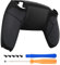 eXtremeRate Black Back Shell Rubberized Grip Custom Back Bottom Shell Compatible with ps5 Controller, Replacement Back Shell Cover Compatible with ps5 Controller