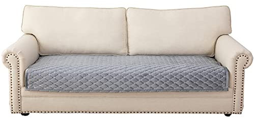 Eismodra Sofa Überzug,Sofabezug 3 Sitzer,Anti-Rutsch-Couch Überzug für L Form Sofaschoner Chaiselongue Ecksofa 2 Sitzer Schonbezüge Wohnzimmer Sessel Hunde Haustiere,Hellgrau,90x120cm(nur 1 Stück)