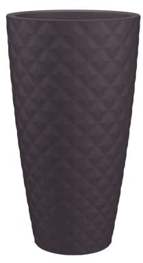 Artevasi Pot Haut Tropical, pour l'intérieur ou l'extérieur, Poids léger, Insert Inclus, Hauteur 70cm, Couleur Mud Grey, Calcaire