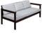Gartenmöbel aus Holz Gartensofa Gartengarnitur mit Auflagen HB (3-Sitzer-Sofa, Platinum)