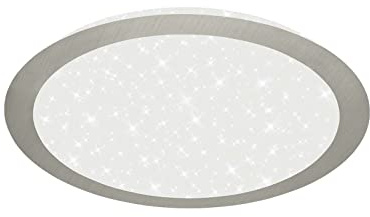 BRILONER Leuchten - LED Deckenlampe Backlighteffekt, LED Deckenleuchte Sternendekor, neutralweiße Farbtemperatur, Ø310 mm, Matt-Nickel