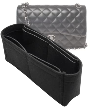 Lckaey Taschen-Organizer-Einsatz für klassische Jumbo-Klappentaschen, Shaper, Geldbörsen-Organizer, ohne Reißverschluss, 2009 schwarz, L