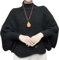 Strickschal mit Fledermausärmeln, Warmer Strickschal für Damen im Winter, lockerer Zopfmuster-Strickpullover mit Fledermaus (Schwarz,1 Stück)