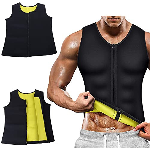 HUKITECH Maglia fitness da uomo, in neoprene, taglia XL, traspirante, mantiene la temperatura corporea, asciugatura rapida, tessuto NEOTEX INTELLIGENTE, Nero , XL