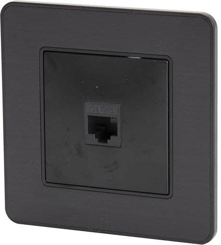 Zenitech Prise réseau RJ45 complète - catégorie 6 - métal Noir brossé - Kouro
