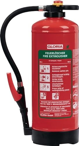 Gloria - 9l Schaumfeuerlöscher SKA+ 9 PRO – Fluorfrei – Für die Brandklassen A, B – Mit praktischer Wandhalterung – inkl. aktueller Prüfplakette
