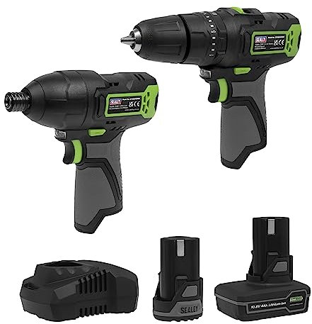 Sealey 2 x 10.8V SV10.8 Series Combi Drill & Impact Driver Kit - CP108VCOMBO3