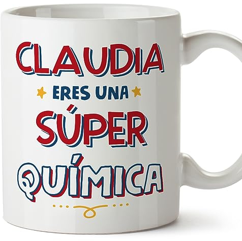MUGFFINS Tazas Personalizadas para QUÍMICA mujer - En Español - Eres Súper - 11 oz / 330 ml - Regalo Personalizable original y divertido