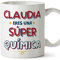 MUGFFINS Tazas Personalizadas para QUÍMICA mujer - En Español - Eres Súper - 11 oz / 330 ml - Regalo Personalizable original y divertido