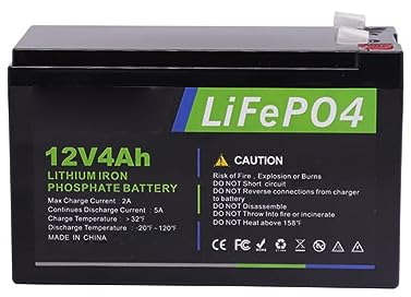 SSCYHT 12V 4Ah LiFePO4 Deep Cycle Batterie 2000+ Zyklen Lithium-Eisenphosphat-Akku Integriertes BMS für Solarstrom/Beleuchtung Ersatzakku