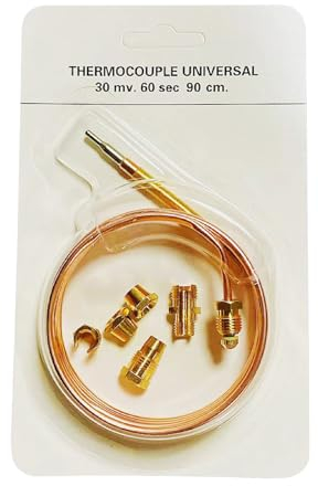 XINYIN 90 cm Thermocouple Valves for Water Heaters Heating with 5 Pieces Fixed Part Gas Appliances Oven Cooker Replacement Oven Thermocouple for Oven