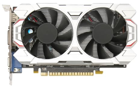 Lazmin112 QTHREE Carte GraphiqueGTX 1050 Ti 4 Go GDDR5 pour PC de Jeu, DisplayPort, DVI D, PCI Express X16 3.0, DirectX 12, Prise en 8K avec Deux Ventilateurs de (GTX1050Ti 4 Go