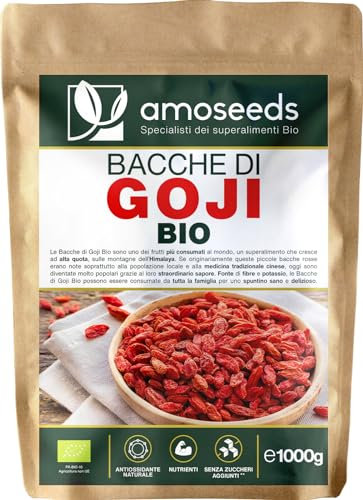 Bacche di Goji BIO 1KG | Himalaya, Essiccate al sol, Senza Zuccheri Aggiunti | 100% crude | Qualità Superiore