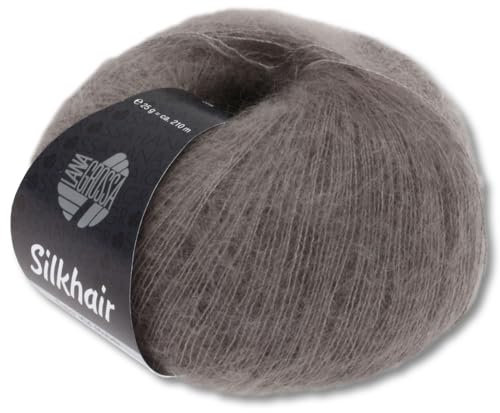 Frida's Wollhaus Lana Grossa 25 g Silkhair Mohair Superkid Seide Wolle Häkeln Stricken 43 Farben (35 | Taupe)