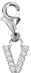 Depesche 11785-037 Charms Express yourself - Anhänger für Halsketten und Armbänder, Buchstabe V, versilbert, als kleines Geschenk