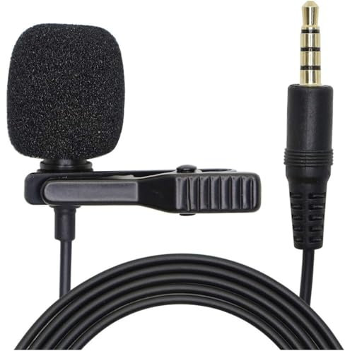 Lavalier Microphone, Mini Clip-on Lapel Microphone Omnidirectional Condenser Mic with 3.5mm Jack For PC, Laptop and all Types of Smartphones