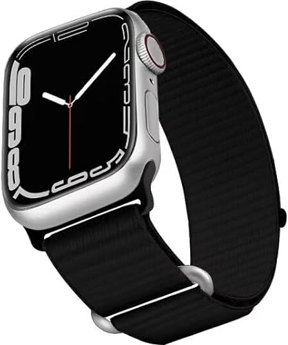 Nylon Armband Kompatibel mit Apple Watch Armband,Verstellbare Sport Loop Strap für 41mm 40mm 38mm iWatch SE Series 9/8/7/6/5/4/3/2/1 Herren Damen,Schwarz