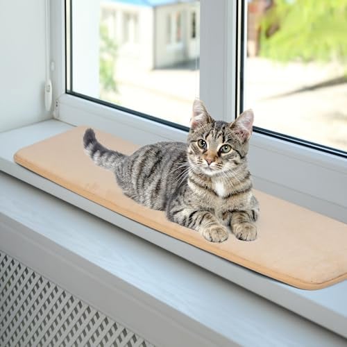 Pet Prime Cat Window Lounger Matte für Fensterbänke Cat Window Bed Mat 90 x 28 cm - Beige