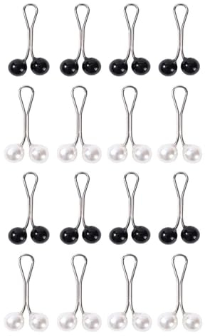 SURALIN 16 PCS Muslim Hijab Pin Clip Perlen Clip Schal Pin Damen Hijab Brosche Clip Perle Sicherheitsnadel Pullover U Form Sicherheitsnadel