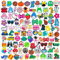 Acuiwer 100 PCS Shoe Charms Adornos de Zapatos PVC Encantos Cristal Clog Adornos para Zapatos para Niñas Mujeres Niños (D-MIX-100)