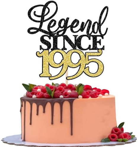 Xsstarmi 1 Packung Tortendeko 30. Geburtstag Tortenaufsatz Glitzer Fabelhaft 30 Kuchen Pick Legend Since 1995 Kuchen dekorationen für 30. Geburtstag Hochzeitstag Party Zubehör Schwarz Gold
