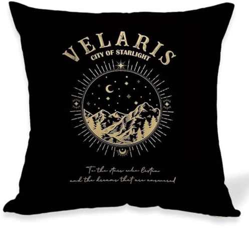 OUZ Kissenbezug Fourth Wing Merch, Basgiath War College, inspiriertes Geschenk für Drachen, 2-seitiger Kissenbezug, Geburtstag, Abschlussgeschenk, Heimdekoration, 45,7 x 45,7 cm, Schwarz - 04