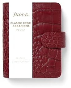 FILOFAX Classic Croc Pocket Organiser Cherry 2025