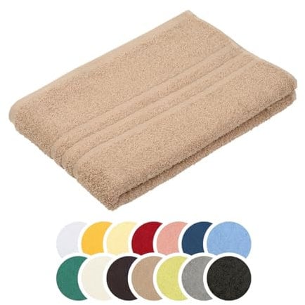 liebling Duschtuch, 100% Baumwolle, Serie Borkum, 70 x 140 cm, 60 Grad waschbar, trocknergeeignet, Farbe: Cappucino