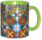 RAIZHE Tazas de café mexicanas con azulejos de cerámica, taza grande de porcelana, tazas de té de cerámica, juego de regalo, ideal para té, chocolate caliente, taza de color blanco, material de