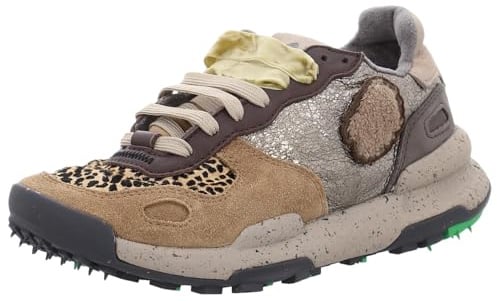 Satorisan - Casual Sneaker Damen - Chacrona Premium - Vintage Leder Sportschuhe Bequem, Nachhaltig und Dauerhaft - Farbe Leopard - Größe 42