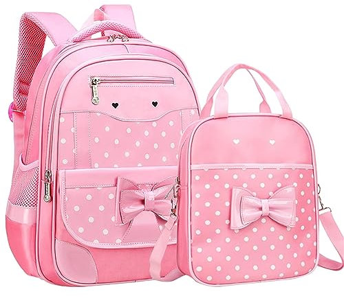 Travel Backpack Men Laptop Case 15.6 Inch Girls Backpacks Set School Bags For Girls With Lunch Bags Primary School Girl Backpack Black Backpack Over The Shoulder Bag Women (PK2, S)