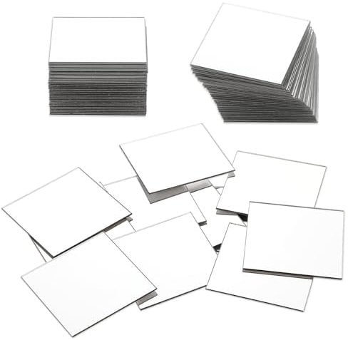 JIYIN Lot de 30 petits miroirs pour bricolage - 5 x 5 cm - Miroir Carreaux Carré Mini Miroir Acrylique Carrelage Mosaïque Petit Miroir pour l'artisanat et le bricolage