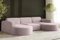 Kaiser Möbel - Sofa U Form - Ecksofa Cord - 299 cm lang, 165 cm breit - Big Sofa, Wohnzimmer Couch Extra Groß, Relaxsofa, Wohnlandschaft U Form XXL - Modena Sofa Rosa