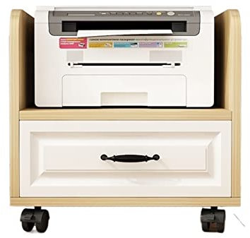 Robuster, beweglicher Laserdrucker-Ständer mit Aufbewahrungsschublade, Rolltisch für Zuhause, Büro, Bodenständer mit Rädern, Druckerständer für Büro (Farbe: A groß)