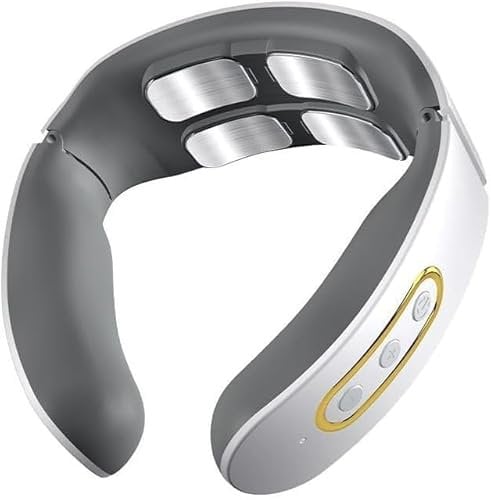 Masseur Cervical,6 Modes 9 Niveaux Massage de cou Electrique Intelligent,Massage à Impulsions sur 4 Têtes et Fonction de Chauffage à Température Constante pour Un massage Précis Au Bureau et à Maison