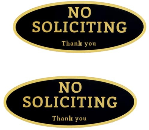 Gosknor 2pcs No Soliciting Signs for House, Acrylic No Soliciting Sticker Sign Self-Adhesive No-Solicitors Sticker for Home Office Front Door Doorbell Wall Yard