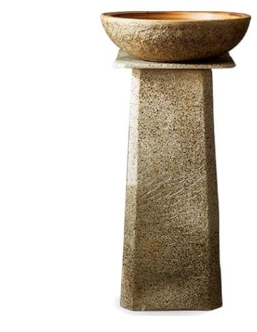 XDAWQP Lavabo sur Colonne rétro Trois pièces, lavabo sur Colonne pour Jardin extérieur, lavabo sur Colonne en céramique sur Pied, lavabo sculpté à la Main pour Salle de Bain，C One Size