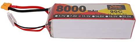 8000mAh 11.1V 3S 90C RC Lipo Battery with XT60 Plug - High Performance Power Source for QAV250/H210/LS180 Racing Quadcopter & 1/8 1/10 RC Cars