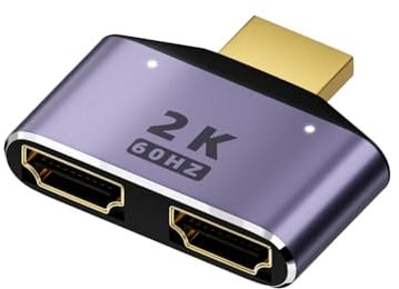 HDMI 1 in 2 Out Splitter Adapter 2K@60hz Hdmi 2 in 1 HD Display Umschalter HDTV 1 Stecker auf 2 Buchse Stecker, für LCD TV Box PS3 Laptop